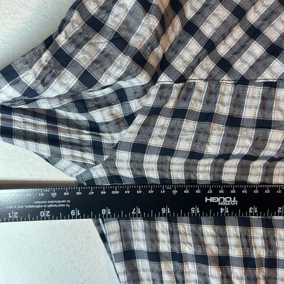 VERONICA BEARD ladies BLUE WHITE SHERRY shirt DRESS small gingham plaid ruffle - Picture 9 of 16